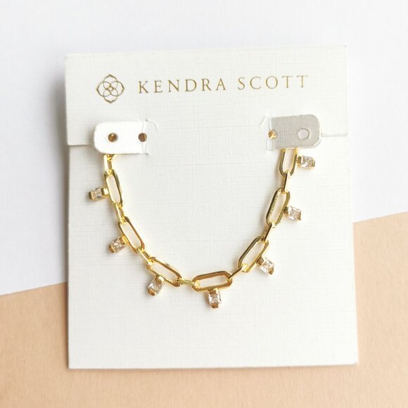 Kendra Scott Jewelry - Kendra Scott White CZ Lindy Crystal Chain Necklace Gold